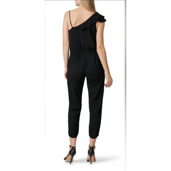 PARKER - Addison Black Sleeveless Ruffle Asymmetrical Jumpsuit Size 2 - Picture 2 of 12
